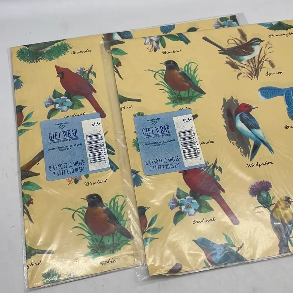 Vintage gift wrap lot floral Christmas Baby birds dolls other new old stock